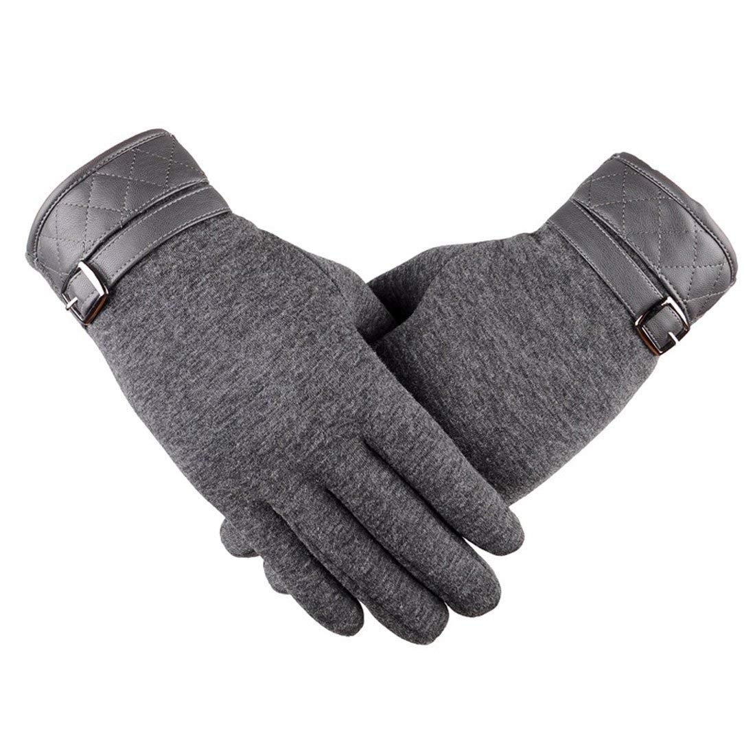 Unisex-Adult Rękawiczki Zimowe Rękawiczki Męskie Męskie Bawełniane Rękawiczki Skórzane Ciepłe Nowoczesne Casual Outdoor Klasyczne Zimowe Grube Ciepłe Rękawiczki/Gray/One Size