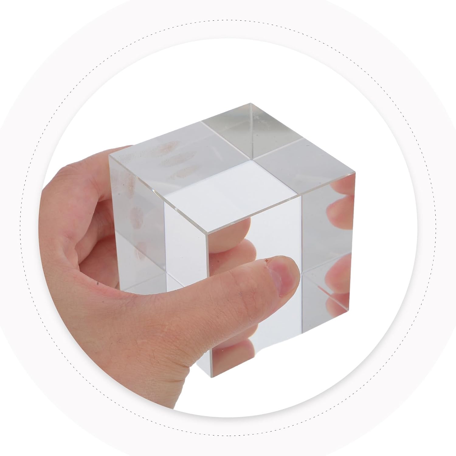 OSALADI 2pcs Square Crystal Display Cubes with Polished Surface, Multipurpose White Crystal Riser Stands for Jewelry, Collectibles, Table Centerpiece, and Food Party Display