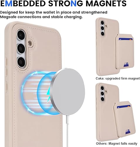 Miniatura 2 de Funda Samsung Galaxy S23 Ultra con tarjetero de crédito, caja fuerte para Galaxy S23 Ultra, funda de cuero para mujer, compatible con mag Safe