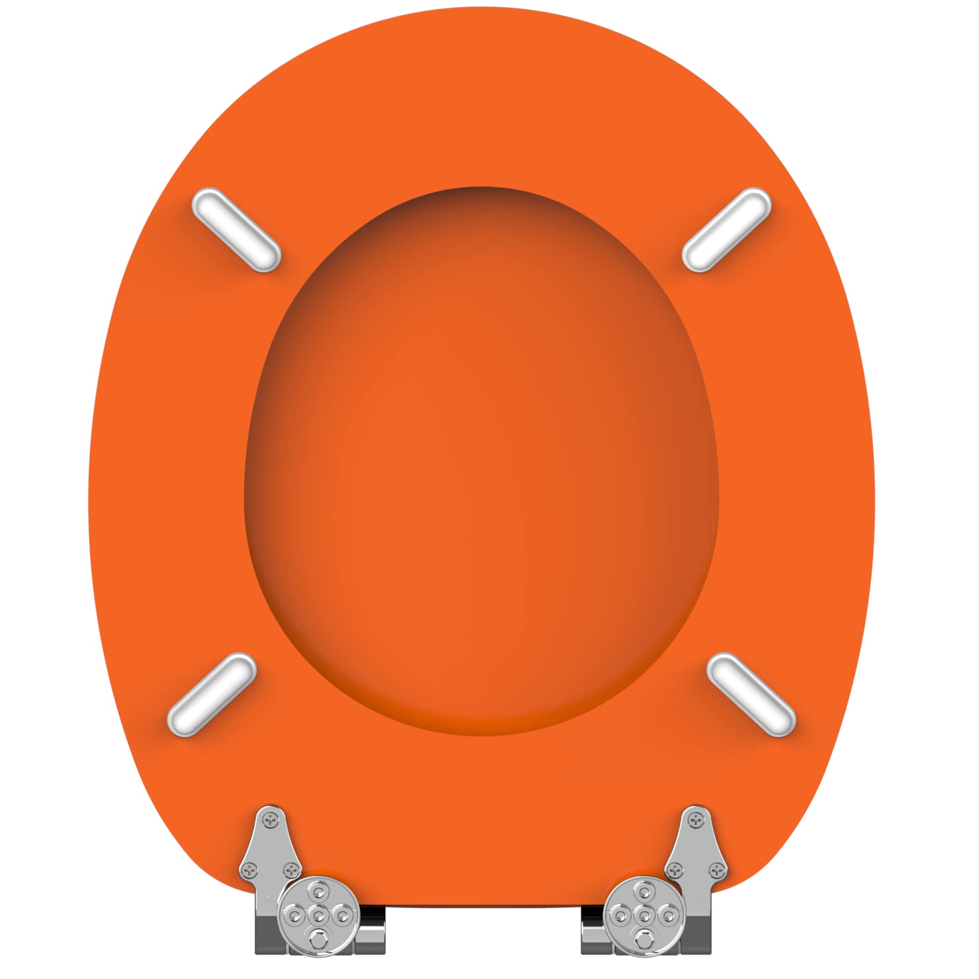 Sanilo Abattant WC, Grande sélection de lunettes de toilette en unis, Finition de haute qualité, Charnières robustes, Fixation facile (Orangé)