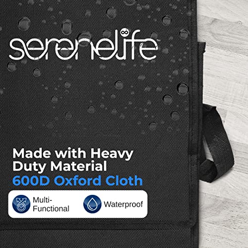 20” Shopping Cart Cover–Multipurpose Cart Liner, Water Resistant, Portable Shopping Bag, Quality Zippers, Pocket, Side Handles, Compatible W/ Slspcart36 And Slspcart38 Cart Model, All-Black Finishing #TOP3