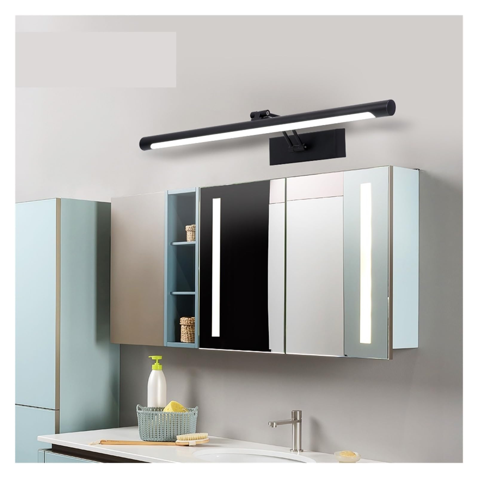 Eitelkeit Make-Up Licht Loft 8W 12W 90-260V Badezimmer Wand Montiert Lampe Wasserdichte Leuchte Schwarz shell Vollständige Abdeckung(Silver,WARM_12W 51CM)