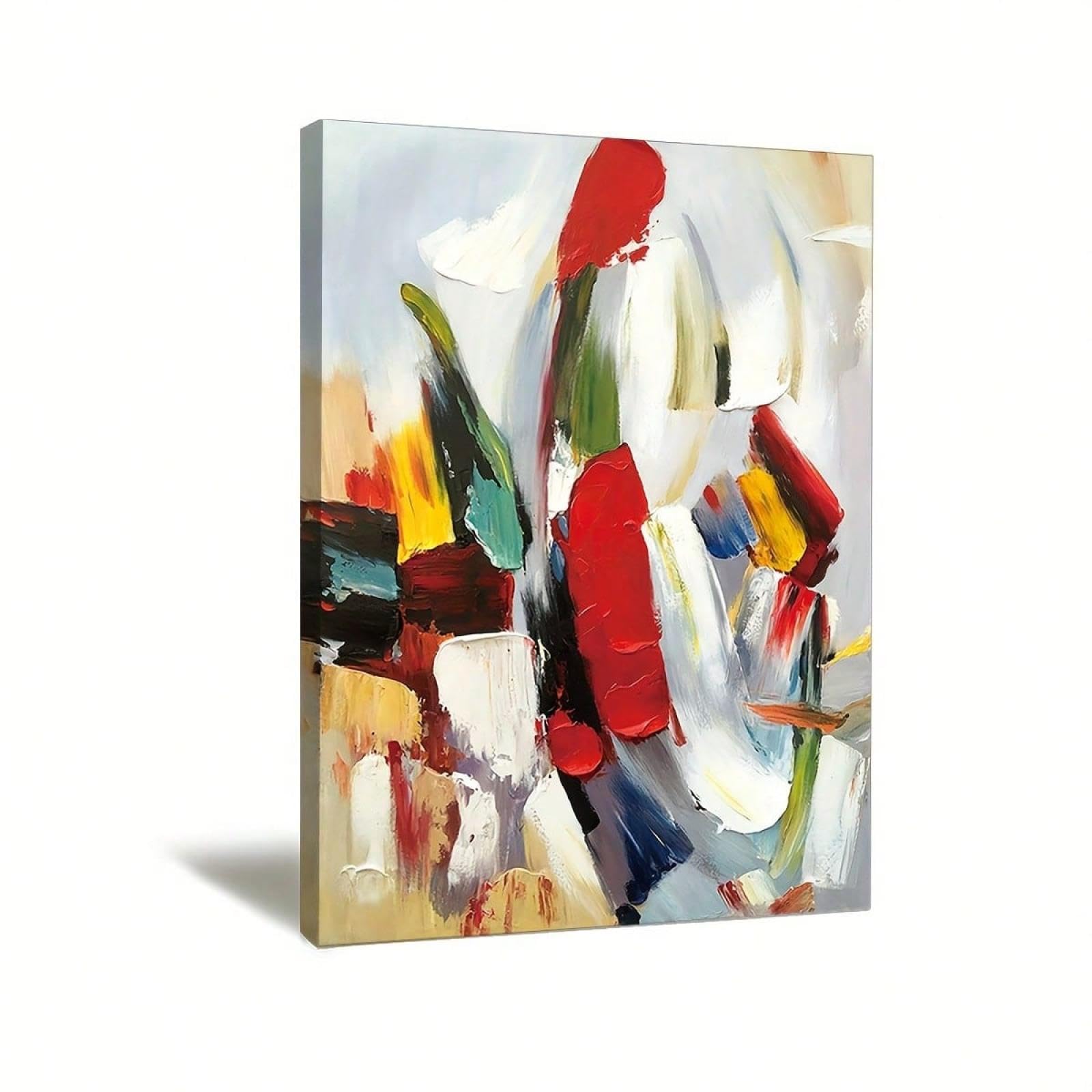 Large Modern Abstract Canvas Wall Art - Colorful Painting Prints Artwork for Living Room Bedroom Home Office Decor 60x90cm(24x31in) withframe