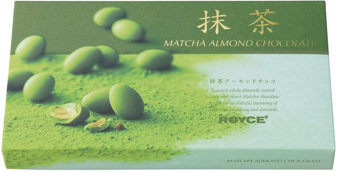 ROYCE' Matcha Almond - Green Tea Infused White Chocolate-Covered Whole Roasted Almond Nuts | Snack for Gifting & Indulging | Japanese Chocolate-Coated Almonds from Hokkaido (7 Servings per box)