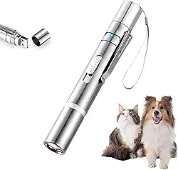 Ponteiro laser, brinquedos para gatos em ambientes internos, brinquedo de caneta a laser, ponteiro de luz LED de ponto vermelho, brinquedos interativos para gatos e cães, carregamento USB, 5 padrões