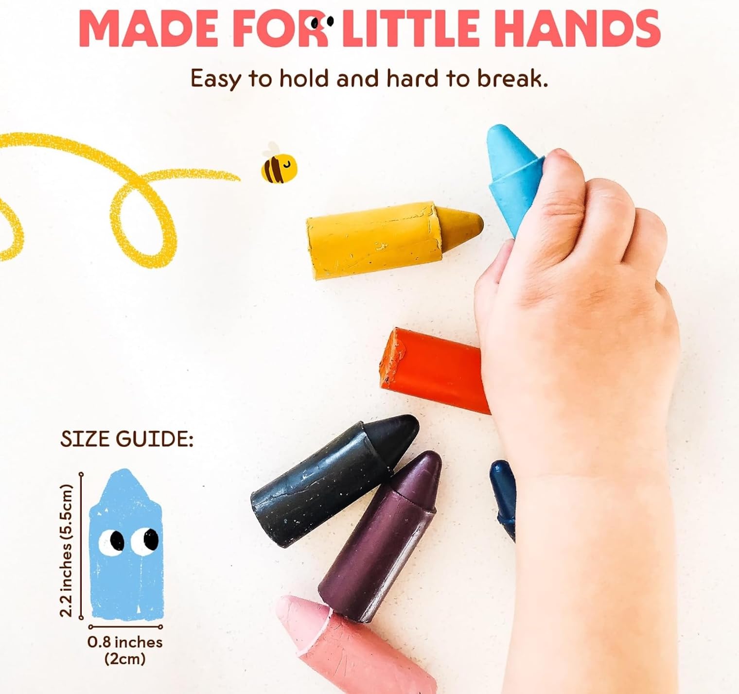 Honeysticks 100％純粋な蜜蝋クレヨン天然、非毒性、幼児、子供および子供のために安全、1年間プラス12パック