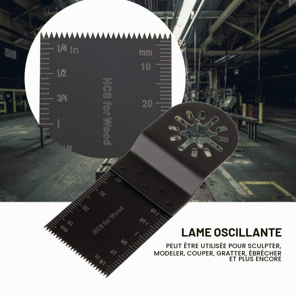 Wakects Lot de 20 lames de scie à oscillantes en acier au carbone, Outil oscillantes multifonction lames 34 mm, lames rotative pour le bois, le plastique, le tôle mince et les clous