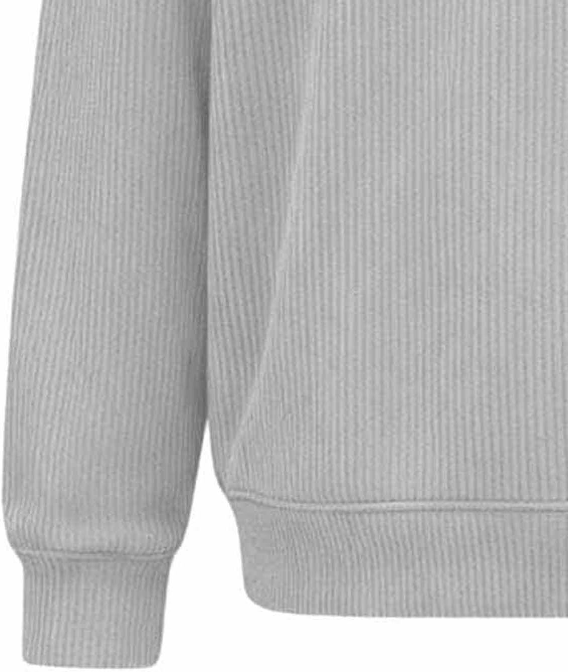 Men's Corduroy Long Sleeve Tops Crewneck Casual Pullover Fashion Athletic Clothes Solid Color Comfortable Pullover