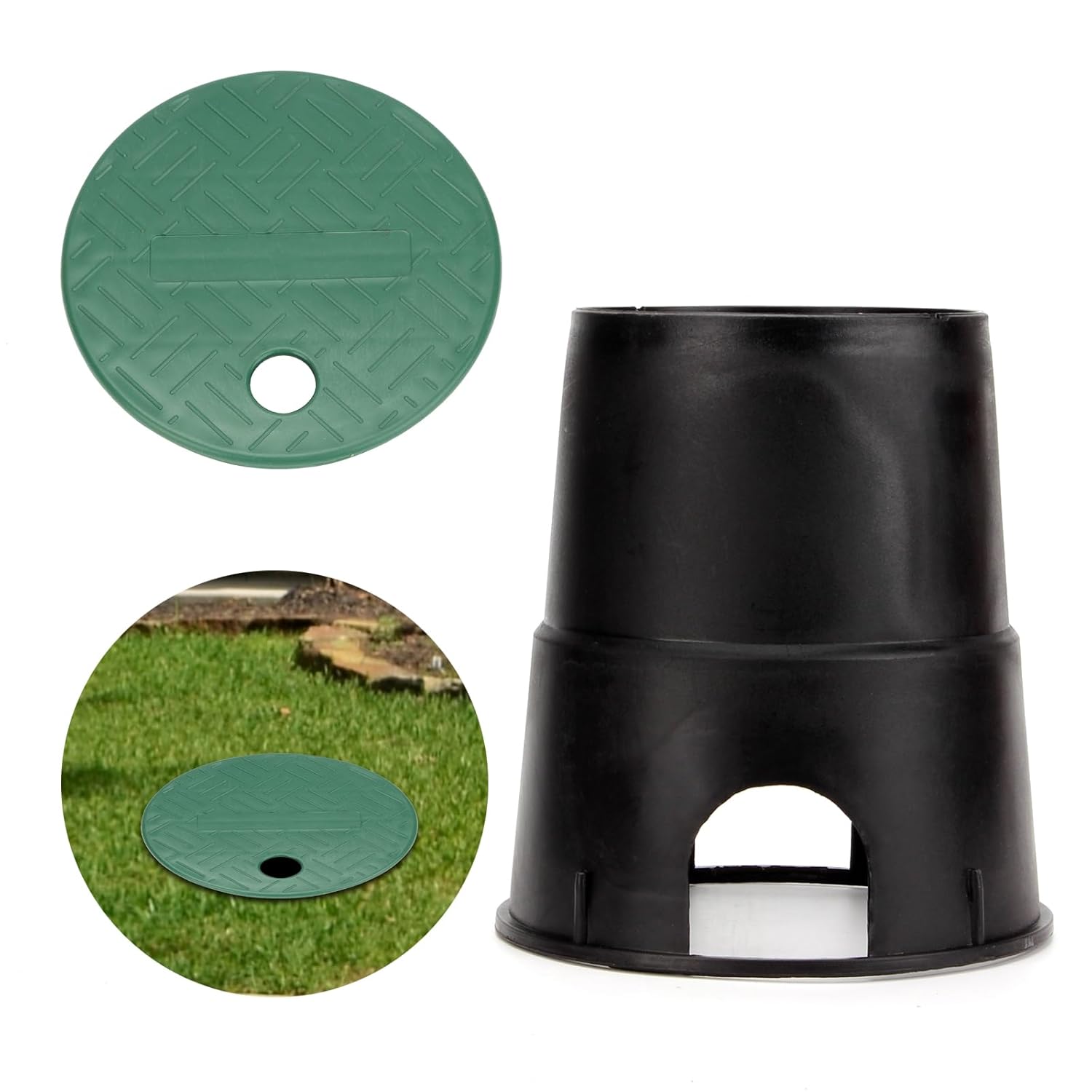 6 Pcs Electrical Splice Box, 6'' Diameter Underground Electrical Junction Box, Sprinkler Valve Boxes for Garden Farm, Inground Electrical Box for Outdoor Electrical Wiring Splices (6In 6Pcs)