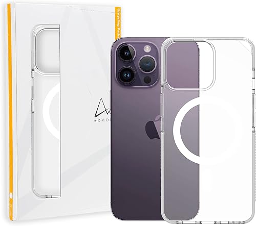 Miniatura 10 de ARMOR Signature - Funda compatible con MagSafe, para iPhone 14 Pro Max (gris cristal con cinta gris)