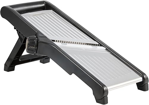 Miniatura 20 de Restaurantware Cortadora de mandolina de 16.1 x 5.3 x 6.4 pulgadas, ajustable con guantes resistentes a cortes, cepillo de limpieza, protector de