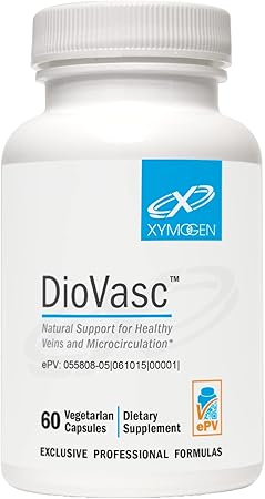 XYMOGEN DioVasc - Support for Healthy Veins, Capillaries, Blood Circulation - Micronized Diosmin for Enhanced Absorption - Blood Flow Supplement, Helps Promote Normal Lymphatic Drainage (60 Capsules) XYMOGEN DioVasc - Support for Healthy Veins, Capillaries, Blood Circulation - Micronized Diosmin for Enhanced Absorption - Blood Flow Supplement, Helps Promote Normal Lymphatic Drainage (60 Capsules)