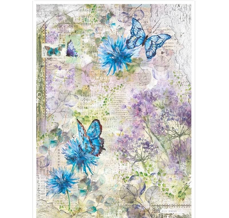 Ciao Bella Papel de Arroz A3 Blue Butterflies 30,6x42,7cm
