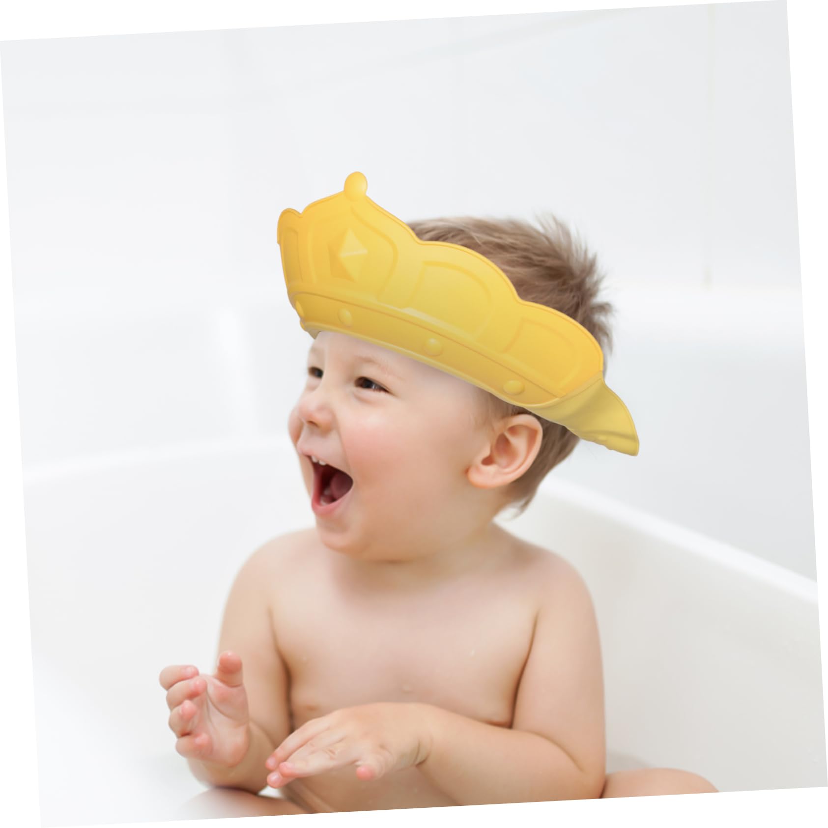 TOVINANNA 2Pcs Shampoo Cap Bath Visor for Boy Girl Cute Crown Design Shower Cap Hair Washing Hat for Keeps Water Away From Face and Ears