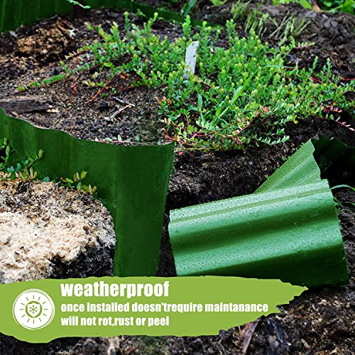 KAHEIGN Rasenkante 15cm x 9m Kunststoff Beeteinfassung, Kunststoff Garten Rasenkante Flexible Langlebige Beetumrandung für Rasenbegrenzung Raseneinfassung & Garten Abtrennung für Blumenbeet
