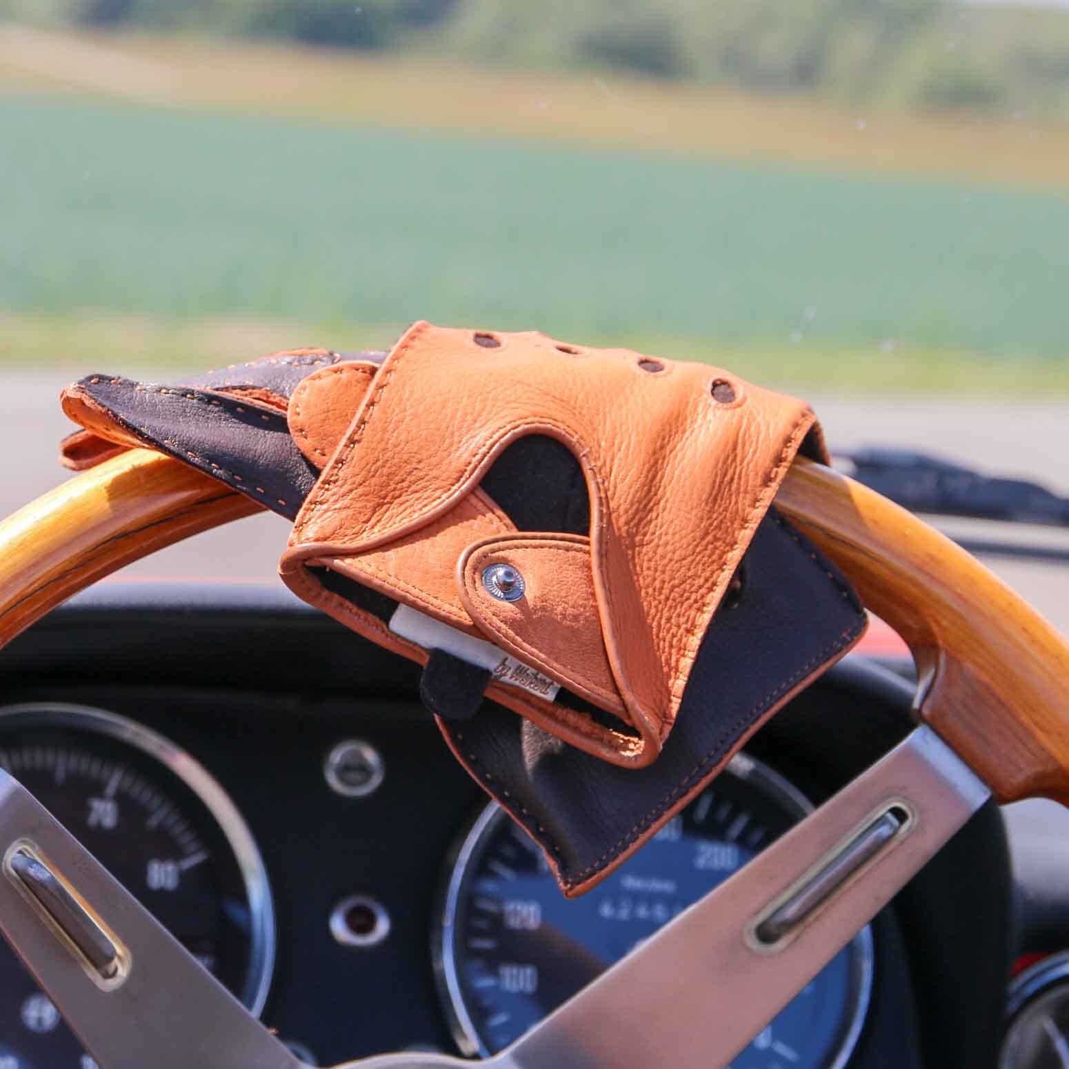 Hirschleder Auto-Handschuhe, handgenäht, Touchscreen, ungefüttert, zweifarbig, Autofahrer Lederhandschuhe, Motorrad, Herren, Damen Autohandschuhe