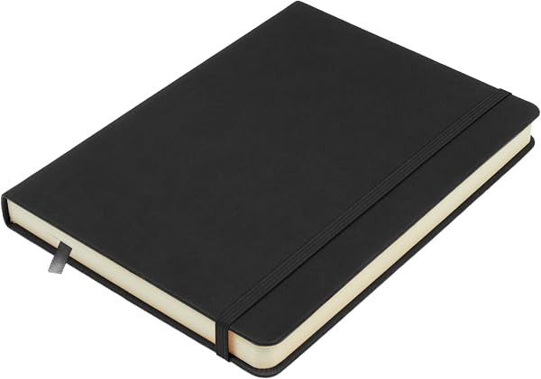 Kangaro Art Skizzenbuch A5 schwarz PU Hardcover 80 Blatt 140 Gramm cremefarbenes Papier - 2