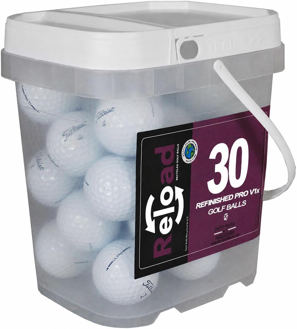 Titleist Reload Refinished Golf Balls Pro V1 or V1x Golf Balls (30 Pack) | RELOAD — The Exclusive Manufacturer of Refinished Titleist Pro V1 & Pro V1x Golf Balls