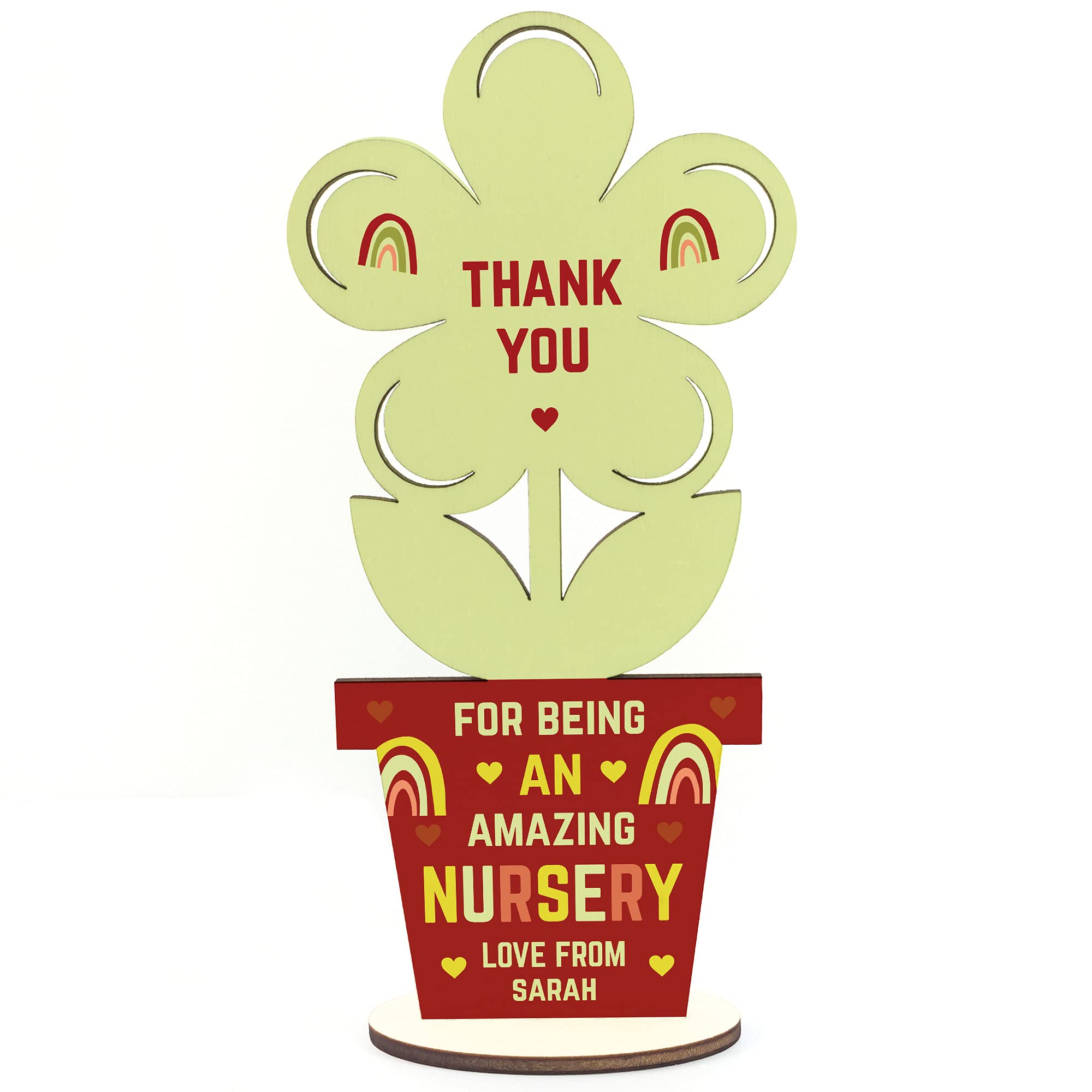 Nursery Gifts Wooden Flower Plaque Best Nursery Gift Leaving Gift Thank You Gift