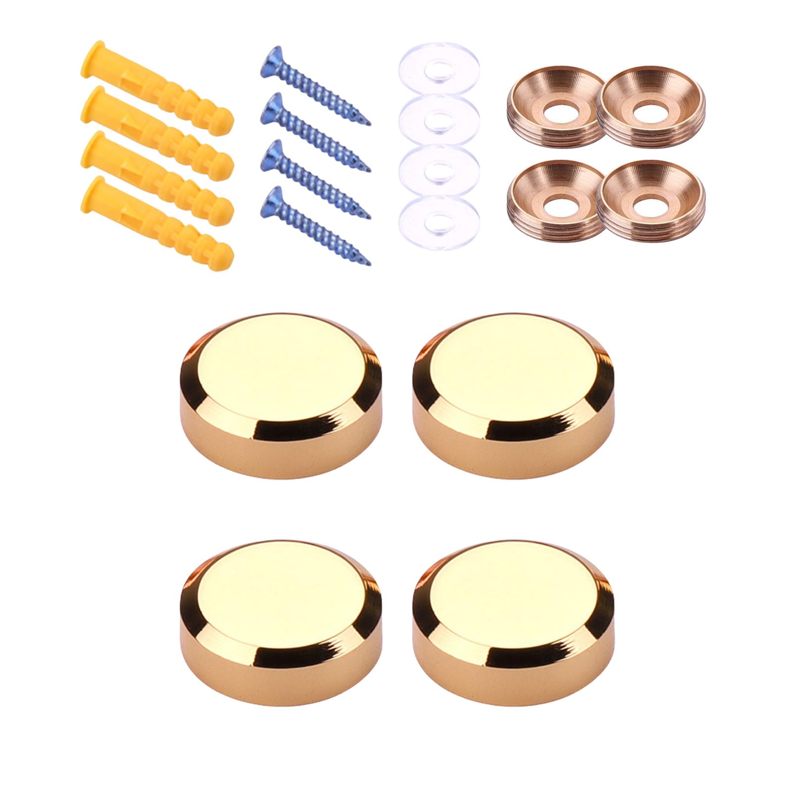 Fentency Multicolor Of 4 Gold Tone Brass Glass Fasteners Practical Designs For Secure Mounting In Residential And Business Space Glass Mounting Hardware