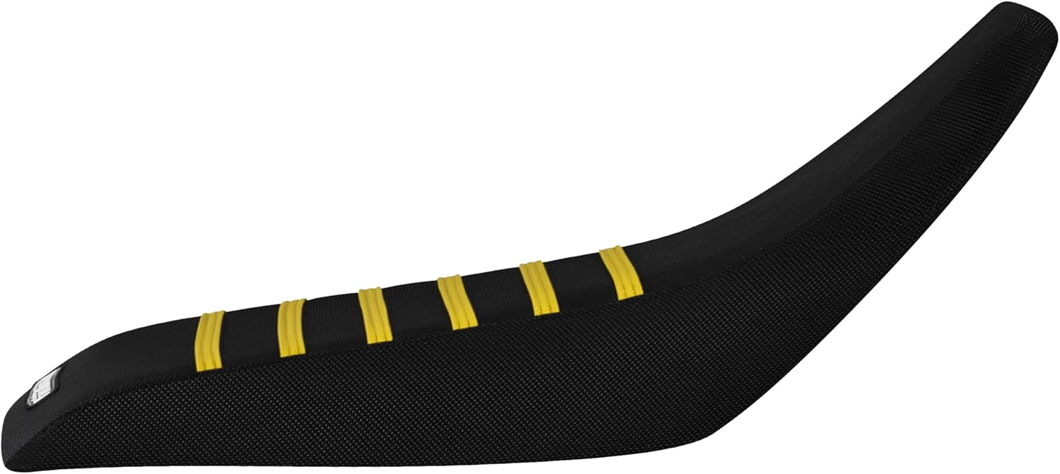 Enjoy Mfg Seat Cover - Compatible with Honda 1999-2007 TRX 400EX TRX 400 EX TRX400 Quad - Color Rib #203 (All Black with Yellow Ribs)