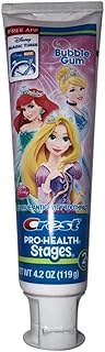 Crest Pro-Health Stages, Disney Princess Toothpaste Bubble Gum 4.20 oz (Pack of 6) - Images May Vary