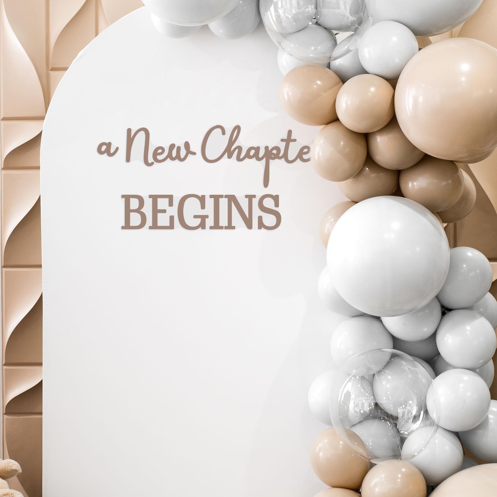 A New Chapter Begins Decal Sign for Bridal Shower or Baby Shower Backdrop Arch, Book Theme Party Wall Decorations