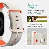Spigen Nano Pop Armband Entwickelt für Apple Watch Ultra 3/2/1 49mm, Serie 11/10 46mm, Serie 9/8/7/SE 45mm,44mm Silikon - Orange Beige - 5