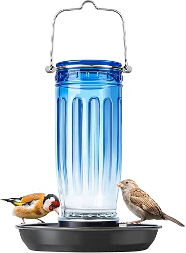 Kingsyard Glass Bird Water Dispenser for Outdoor, 16 Oz, Bird