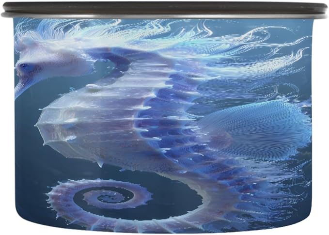 Dispensador de Café ALAZA Seahorse Blue Music Note 17 oz Acero Inoxidable miniatura 4