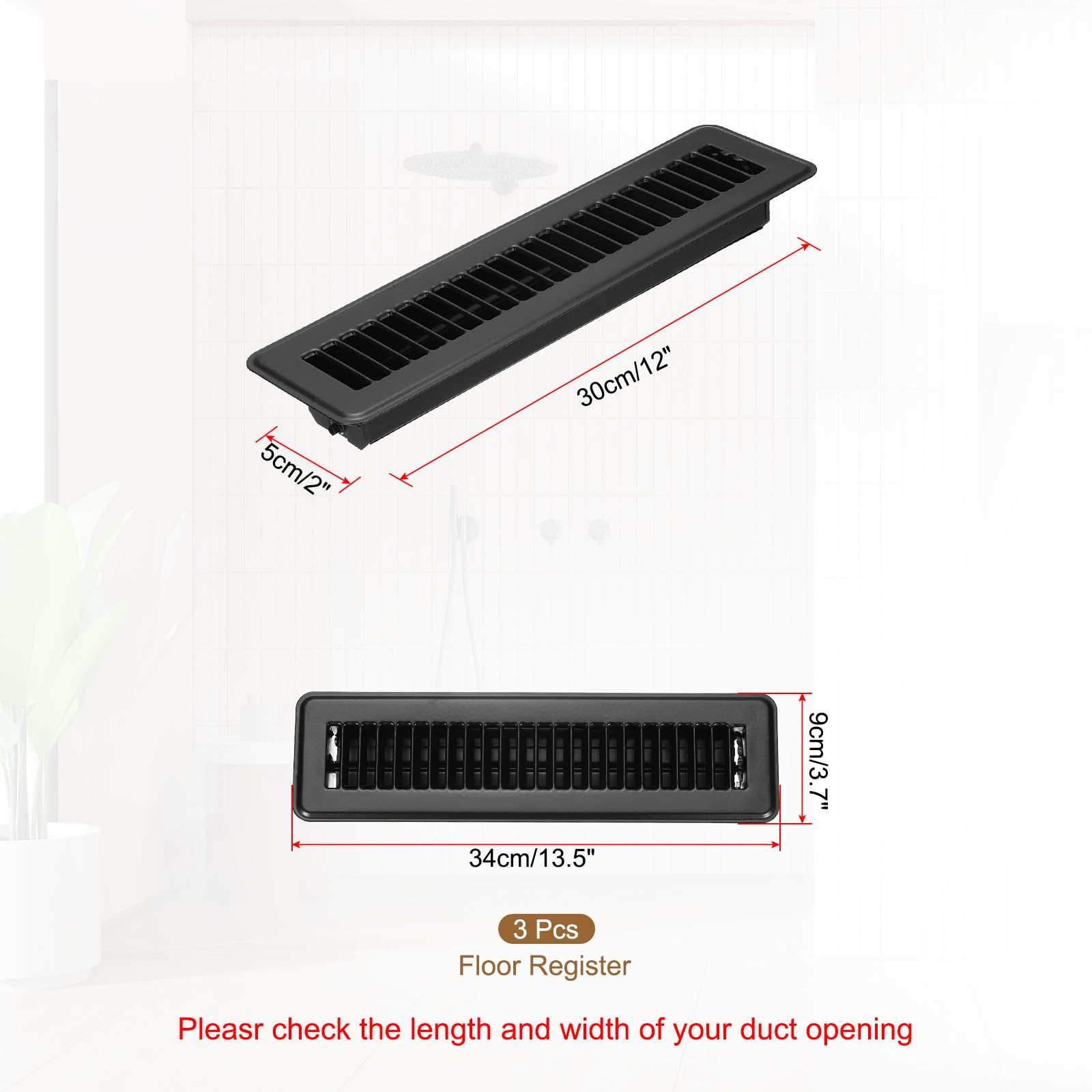 PATIKIL 12 x 2 Inch Floor Register - Image 2