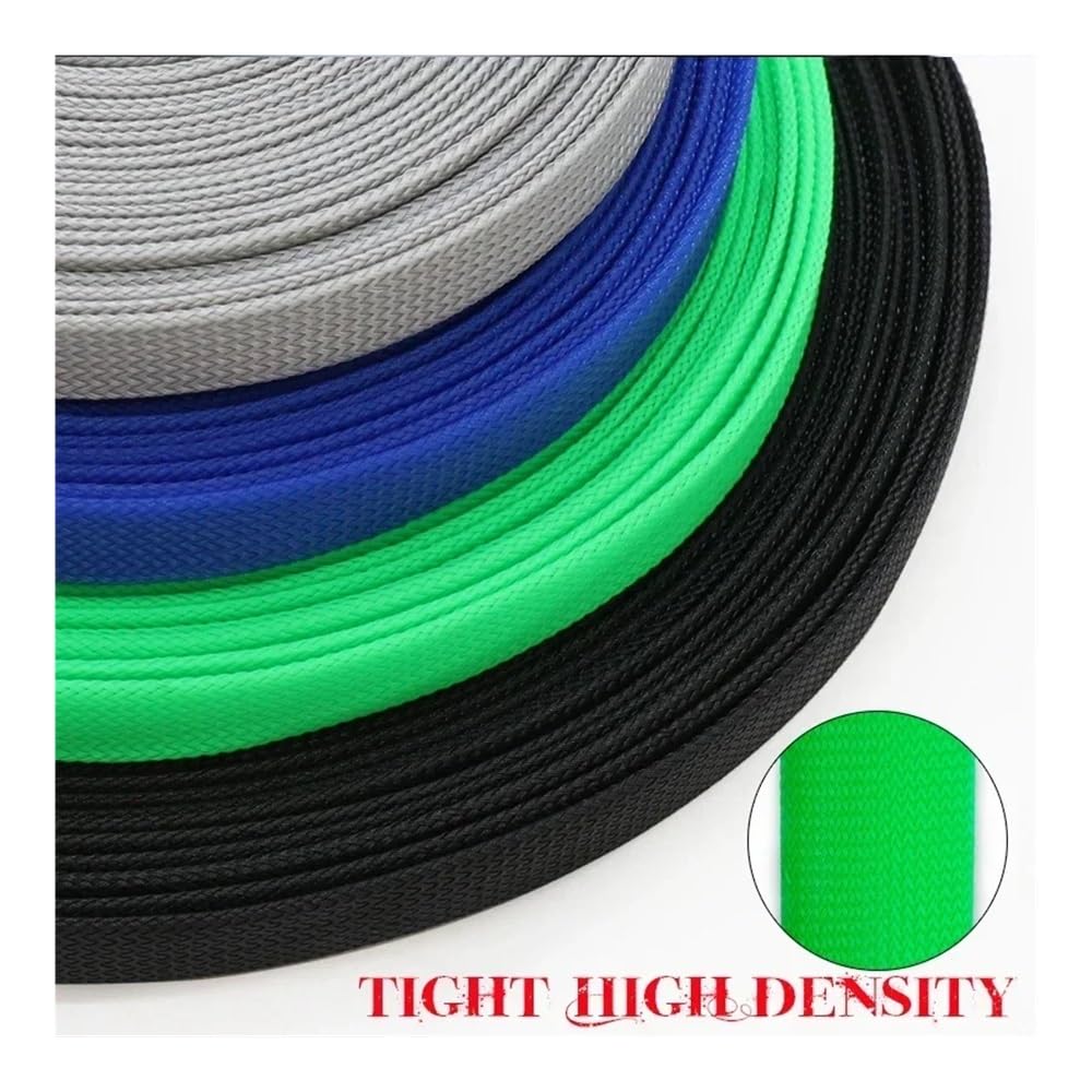 Guaina protettiva in nylon intrecciato ad alta densità da 1/10 m, 2, 4, 6, 8, 10, 12, 14, 16, 18, 20, 25, 30, 40 mm, ad alta densità (nero, 40 mm, 10 metri)