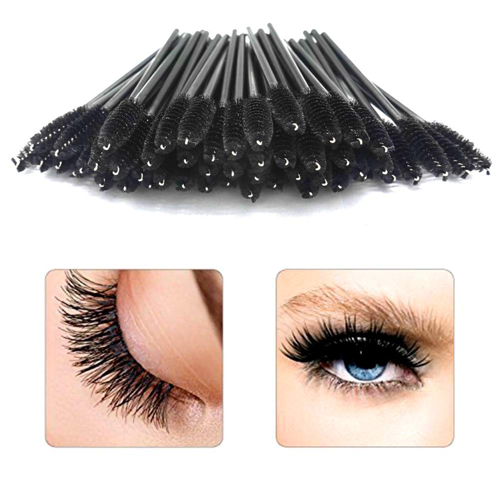 200 piezas Kits de pinceles de maquillaje desechables negro