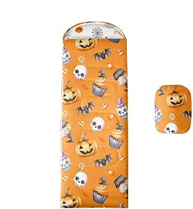 Erosebridal Halloween Pumpkin Ghost Camping Sleeping Bag