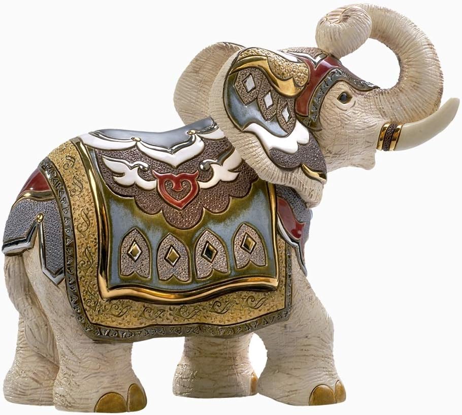 輝く高品質な ゾウの置物 陶器 インドゾウ 白いゾウ 置物 インテリア 雑貨 置物 Labelians Fr