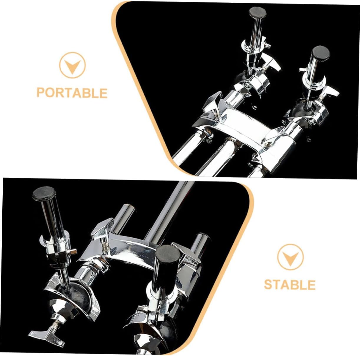 Abaodam Sturdy Drum Holder Bracket Drum Stand Pipe Mount for Percussion Instruments