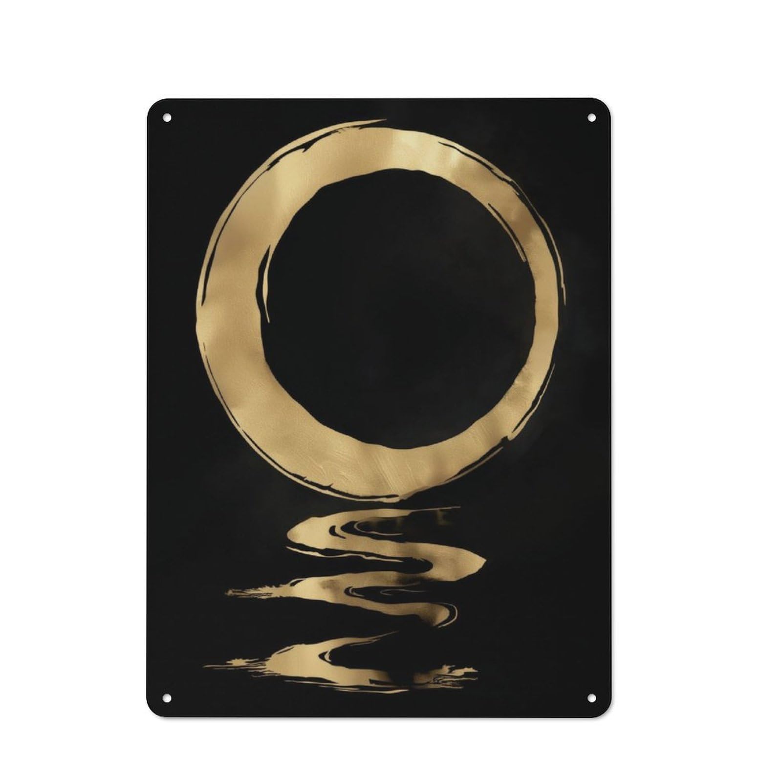 Junmoney Enso Circle Calligraphy Retro Printed Metal Sign 40X30cm For Garage Or Workshop, For Garage, Workshop And Man Cave Decoration