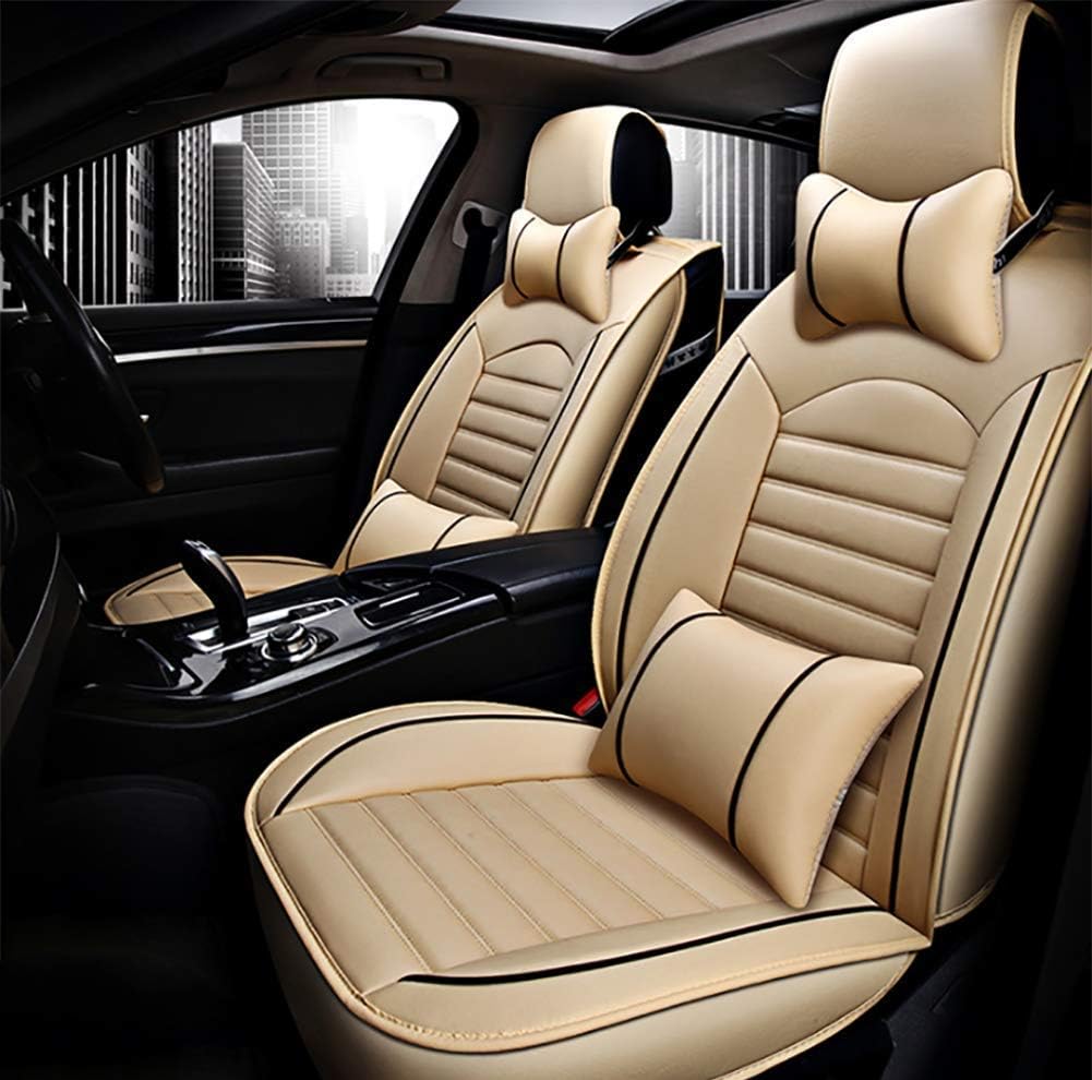 Universal Model Car Seat Covers Set Leather Wear resistant Comfortable Breathable Soft Cushion Suitable for 4 Seasons, Complete set of 10 pieces