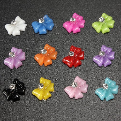 Nail Art 3d 45 Pieces Mix Bow/rhinestone for Nails, Cellphones 1.2cm (5)