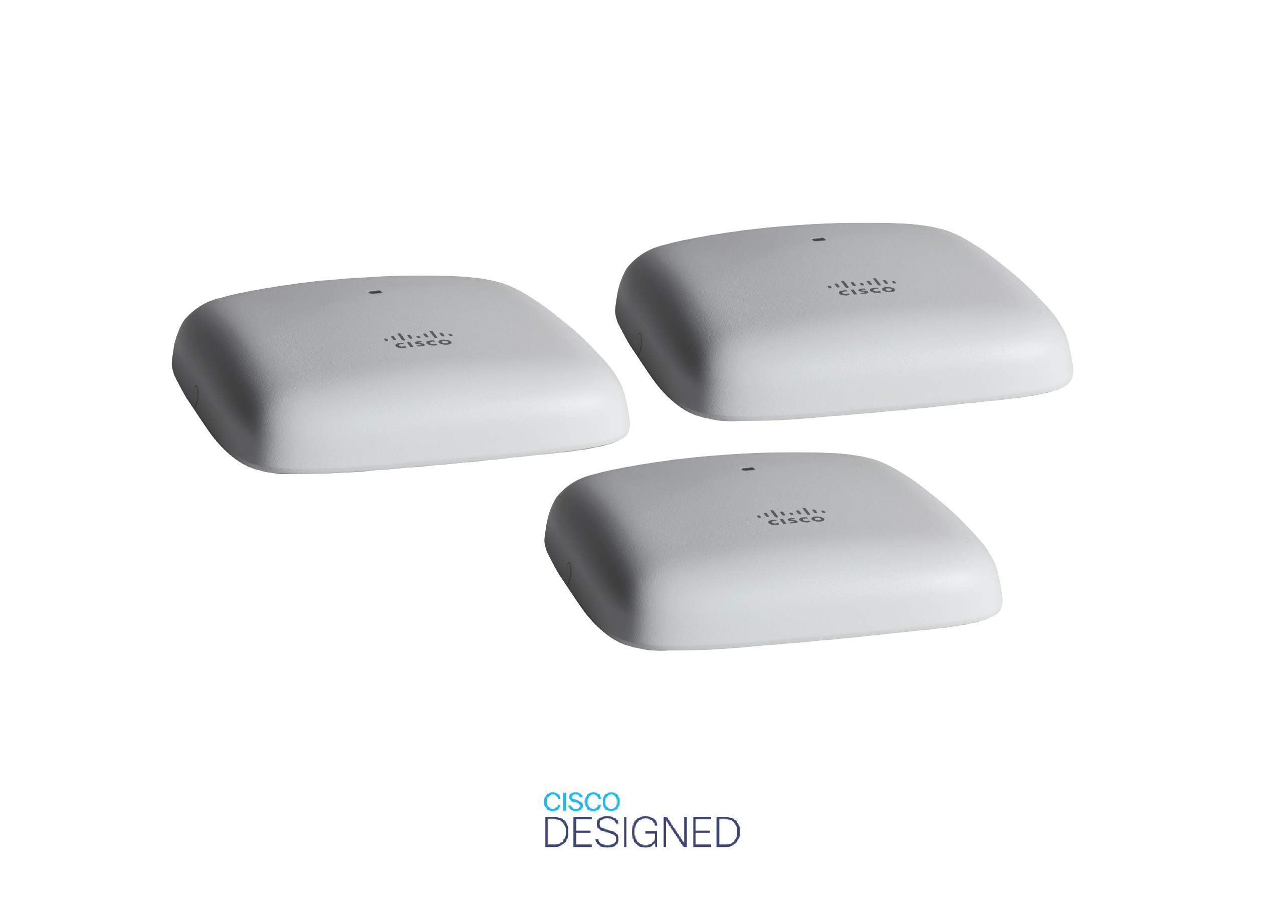 Cisco Business 140AC 802.11ac 2x2 Wave 2 Access Point 1 porta GbE - Montaggio a soffitto, pacchetto da 3 unità, protezione limitata a vita (3-CBW140AC-E)