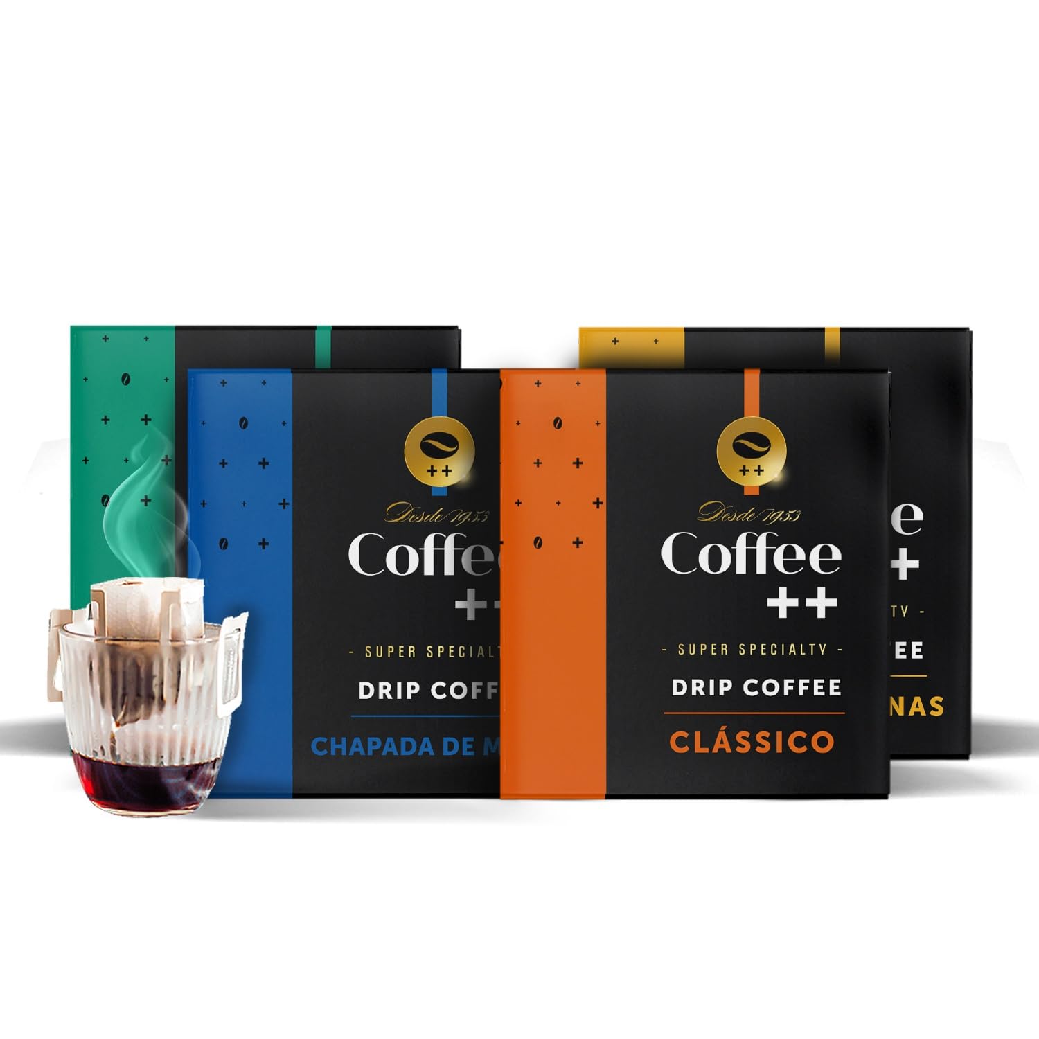 COFFEE PLUS Gift Set || Variety Pack | Selection Of 4 Assorted Flavors x 10 units | 40 servings