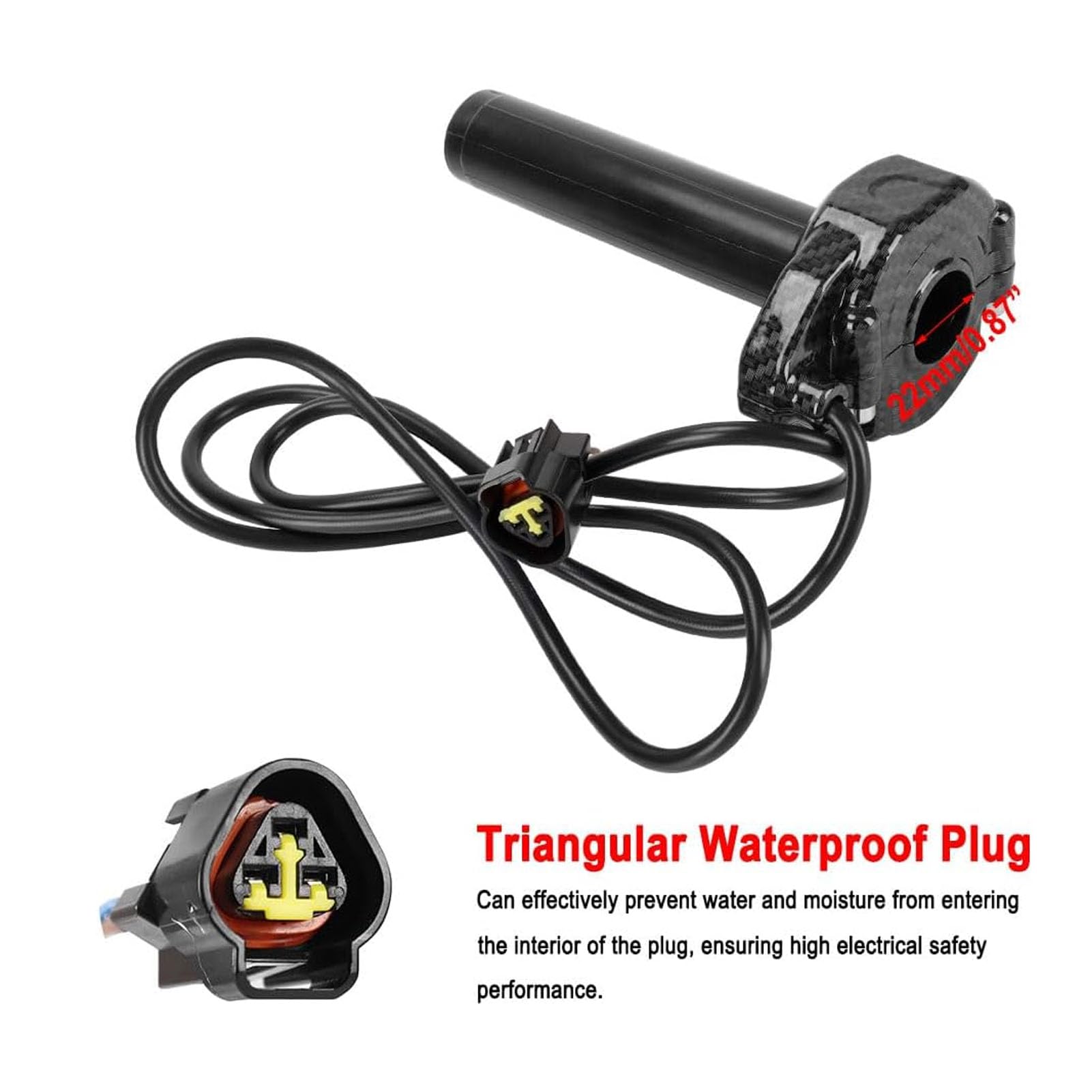 aqxreight Poignée D'accélérateur avec Roulement à Rouleaux, ABS Haute Résistance, Remplacement pour Surron Light Bee X S X160 X260, Accessoires électriques (style fibre de carbone)