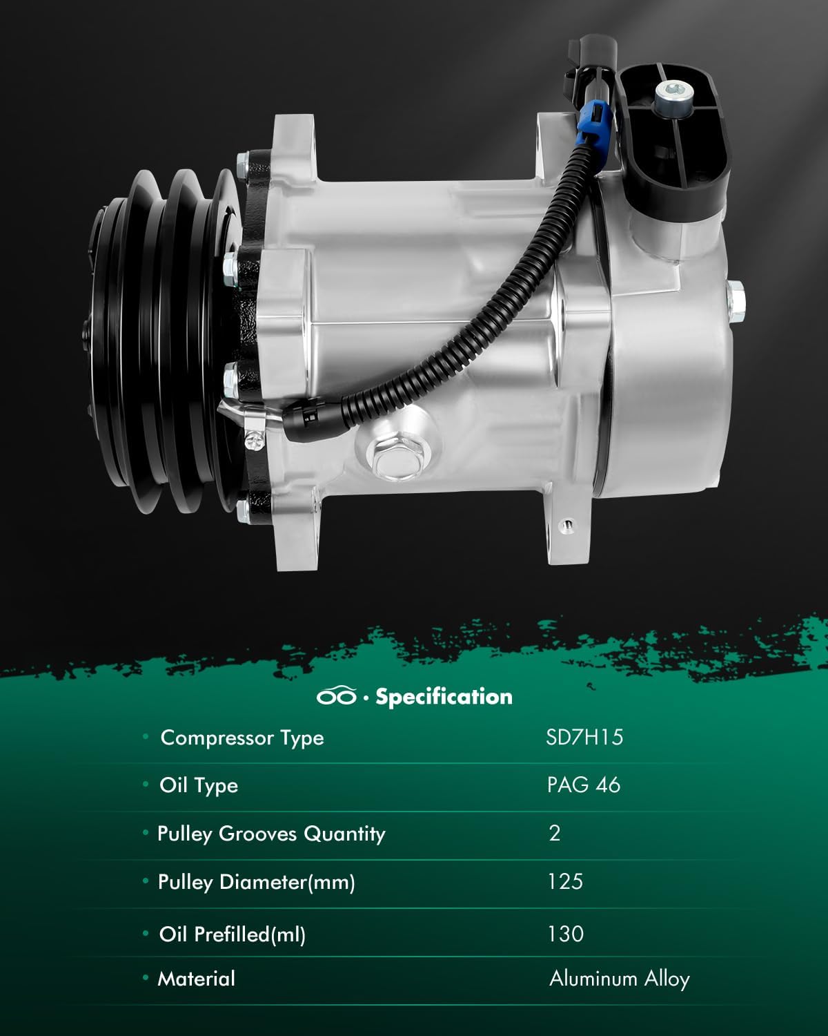 SCITOO AC Compressor for Peterbilt 320 10.3L 10.8L 7.2L 8.3L 2001-2004, Fast Cooling Air Conditioner Compressor for Peterbilt 330 10.8L 14.0L 2001-2002, for Kenworth T2000 10.8L 12.7L 2002-2003