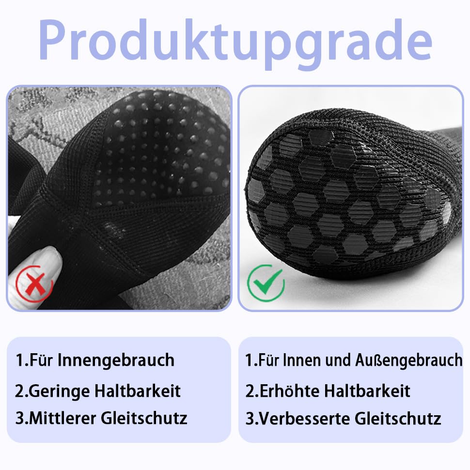 COODEO Hundesocken gegen Pfotenlecken & Schutz bei Verletzungen, mit rutschfesten Sohlen. Wasserdichter Pfotenschutz. (Blau, L_Left)