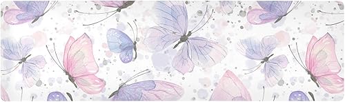 Salvamanteles largos de mariposas color rosa lila y morado para ollas y sartenes calientes, material resistente al calor y almohadilla impermeable