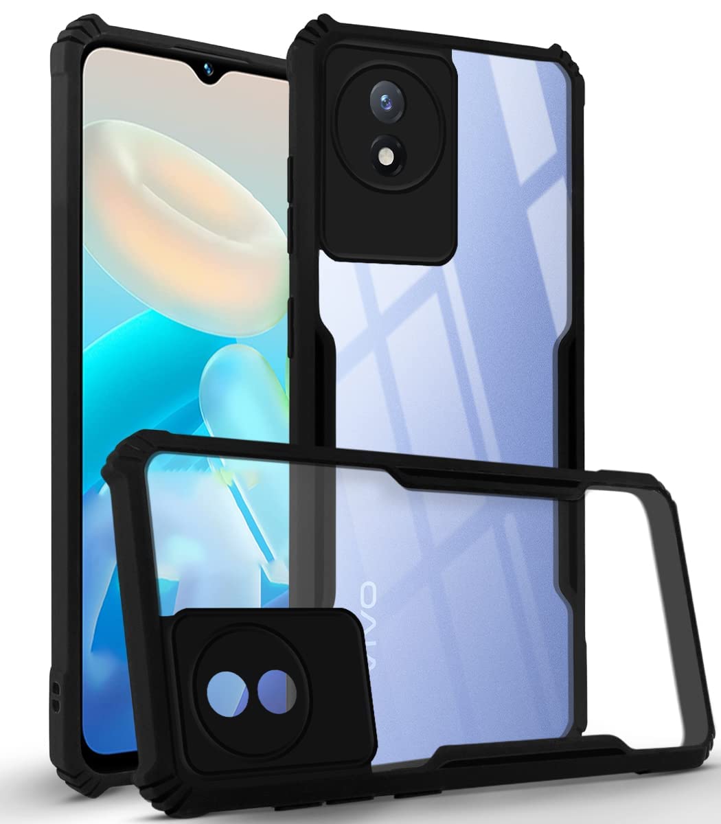 Jkobi Back Cover Case for Vivo Y02 (Crystal Glass Back | Shockproof Bumpers | Professional Black) (B0BYZKVCCN) Amazon Price History, Amazon Price Tracker