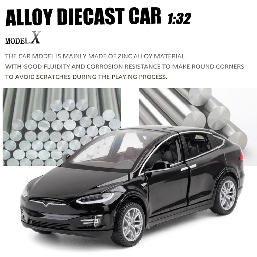 1:32 Scale Car Model X Alloy Diecast Pull Back Electronic Toys with Lights and Music, Mini Vehicles Toys for Kids Gift 1