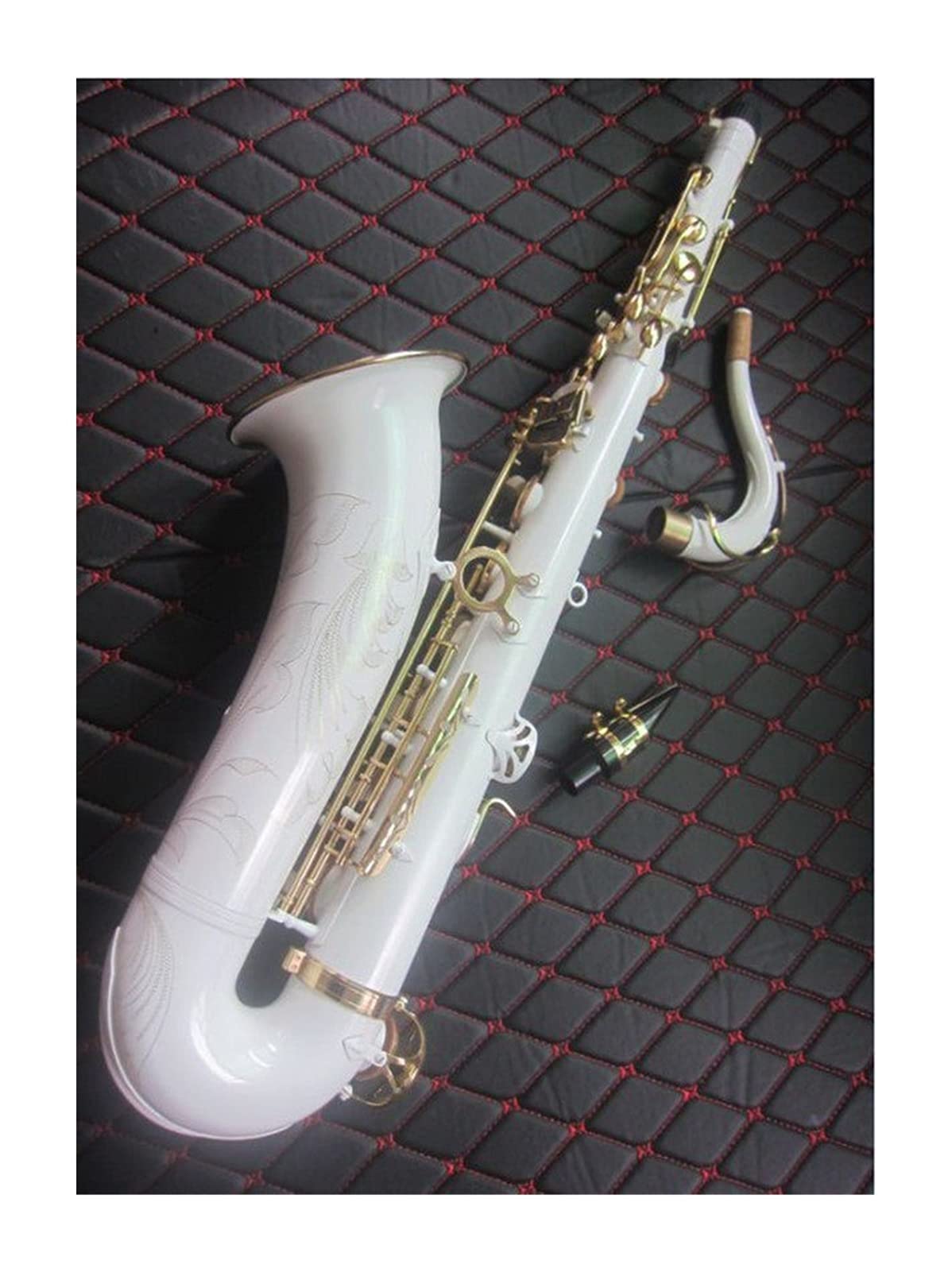 Sassofono Tenor White Gold Key BB Strumento Musicale Professionale Playing Tenor Sax con Caso Bocchino Sassofono Studenti
