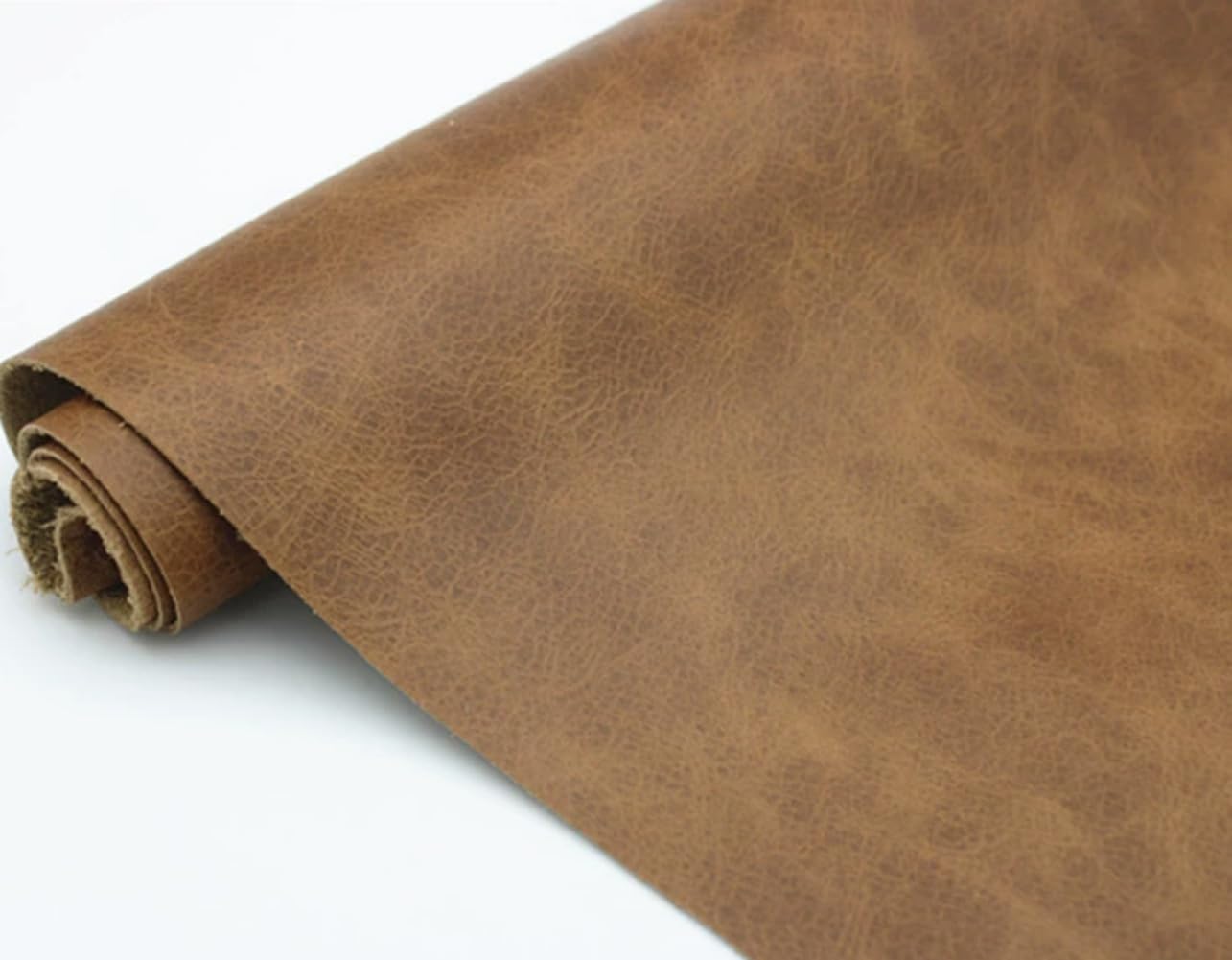 BioristarFull Grain Cow Hide Oil Leather Crafts Tooling Hobby Workshop Crafting 1.2mm Thickness Light Brown Leather Sheets for Crafts Chair Reupholstery Fabric (1 Pack 11.8" X 15.7)