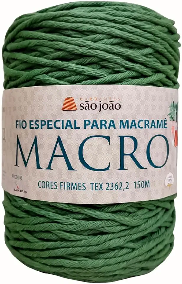 Barbante Macrame Fio De Algodao Para Trabalho Artesanal - Barbante Relva ou Verde